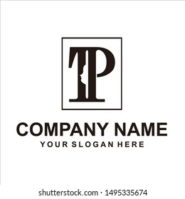 letter T P logo vector