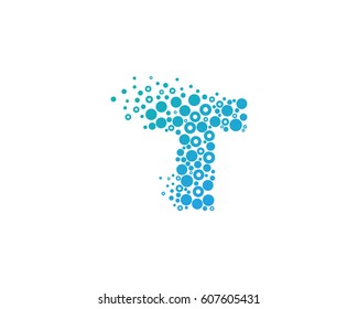 Letter T Particle Dot Logo Design Element