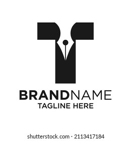 Letter T Pen Logo Design Template Inspiration, Vector Illustration.