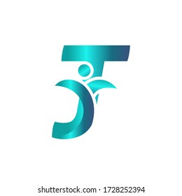 Letter T People Healthy Life Logo Design. Community Care Business Vector.