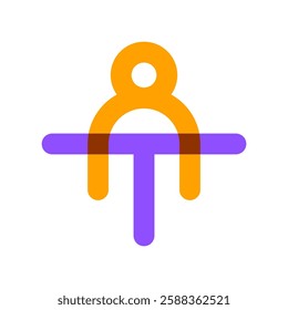 Letter T people line overlapping color logo design