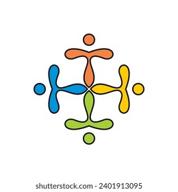 Letter T people logo icon design template vector illustration