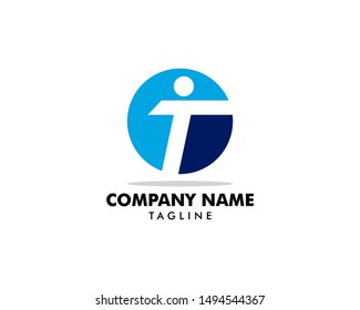 Letter T People Logo Template