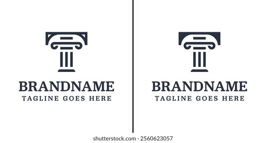 Letter T Pillar Law Logo, symbolizing strength, stability, and justice