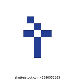 Letter T Pixel Digital Technology Innovation Modern Simple Line Art Linear Vector Logo Design
