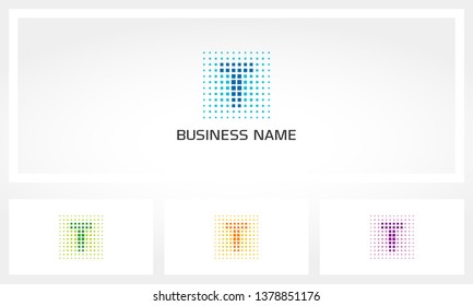 Letter T Pixel Dots Logo