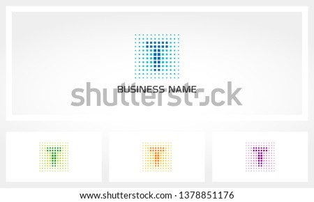 Letter T Pixel Dots Logo