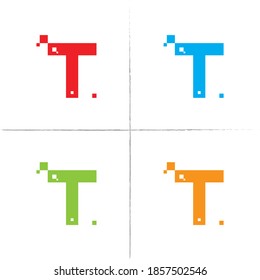 Letter T Pixel Logo Vector