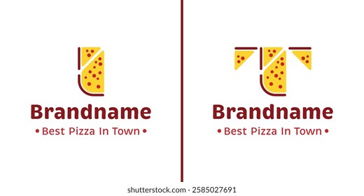 Letter I and T Pizza Logo, for pizzerias, food delivery services, or restaurants