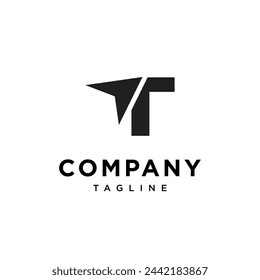 Letter T plane logo icon vector template.eps
