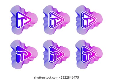 Letter T play sound wave logo. This logo is perfect for music events, parties, discos, record brands, and the like.