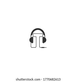 Letter T and podcast logo combination design concept
