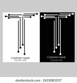Letter T Professional logo for all kinds of business. vector logo in black and white color.