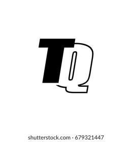 letter T and Q logo overlapping black negative