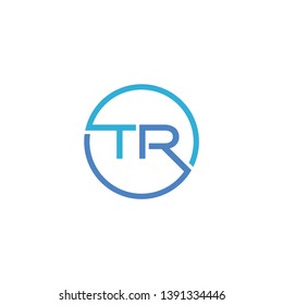 letter T R icon logo design concept