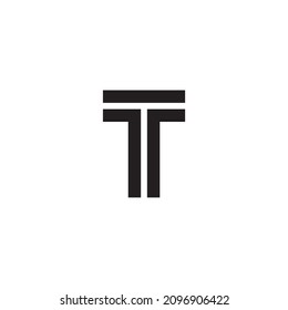 Letter T T r lines simple symbol logo vector