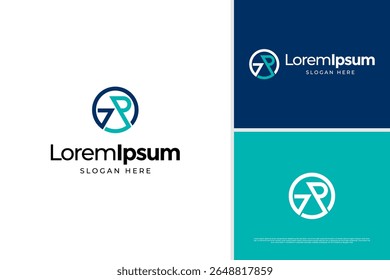 Letter T and R monogram logo design. Business logo vector template