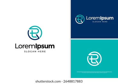 Letter T and R monogram logo design. Business logo vector template