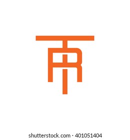 letter T and R monogram logo orange