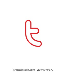 Letter t radial, linear geometric symbol simple logo vector