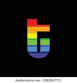 Letter T Rainbow Color Logo Design Template Inspiration, Vector Illustration.