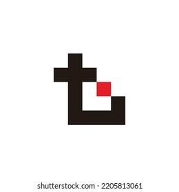 Letter t red dot, geometric symbol simple logo vector