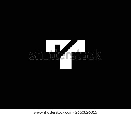 letter t right check mark modern clean logo