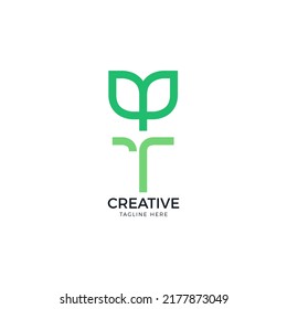 Letter T Roots Logo Vector. Initial T Nature Monogram Logo Identity for Branding