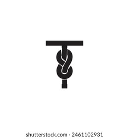 Letter T Rope logo icon vector template.eps