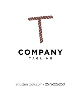 Letter T Rope Logo Icon Vector