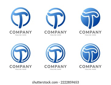 Letter T rounded monogram logo