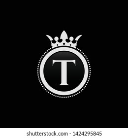 Letter T Royal Crown Luxury Logo Stock Vector (Royalty Free) 1424295845 ...