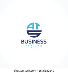 Logotipo del círculo de la letra A T S