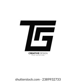 Letra t s g forma inicial única moderna creativa logotipo de monograma plano