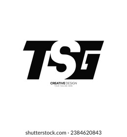 Letra t s g espacio negativo tipografía inicial moderna monograma logotipo empresarial