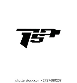Letter T S A Gun Simple Logo Icon