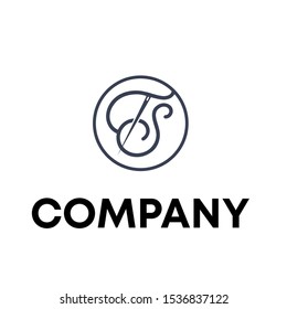 letter T S logo vector sign template