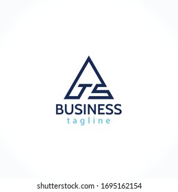 Logotipo del triángulo de letra A T y S