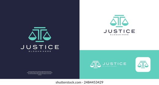 Letter T scale justice logo design template. Law firm logo vector elements.