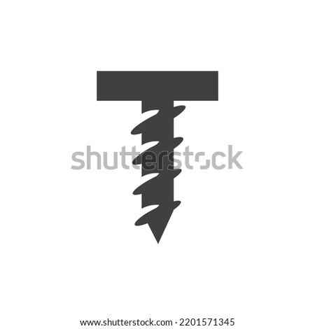 Letter T Screw Logo Template For Construction Ironmonger  Symbol Design