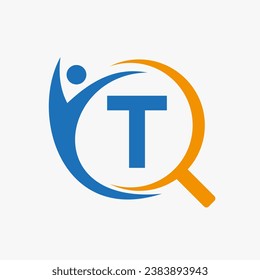 Letter T Search and Heathcare Logo Design. Community Finder Logo Symbol 