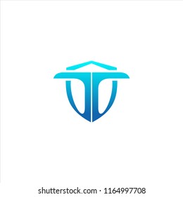 letter T with shield automotive concept logo