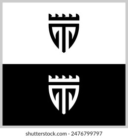 letter t as a shield logo