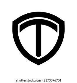 letter t and shield logo design