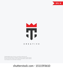 Letter T shield logo icon design template elements.
