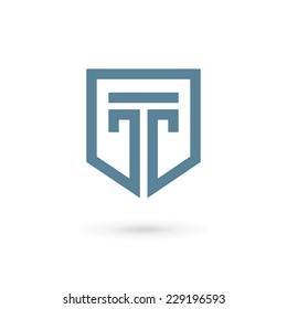 Letter T shield logo icon design template elements 