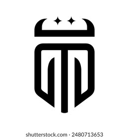 letter T as a shield logo , simple and clean