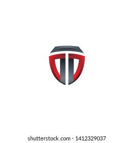Letter T with shield logo template