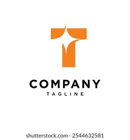 Letter T Shine Logo Icon Vector