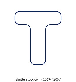 Letter T sign design template element. Vector. Flat style black icon on white.